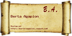 Berta Agapion névjegykártya